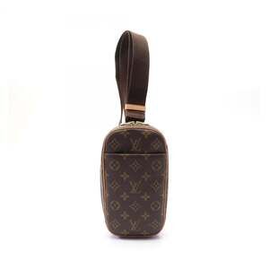 LOUIS VUITTON Brown Monogram Leather Pochette Fanny Pack